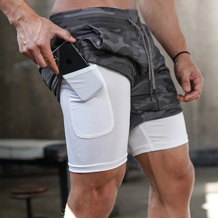 Men's dual-layer athletic shorts