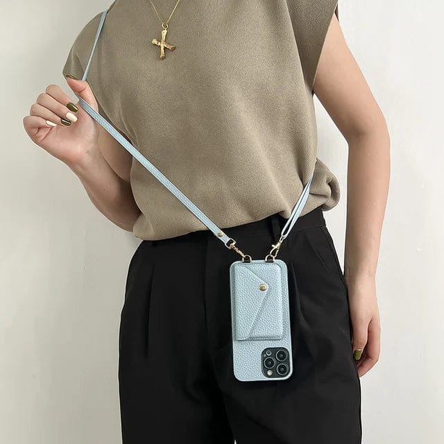 Crossbody phone case with key cord and card holder