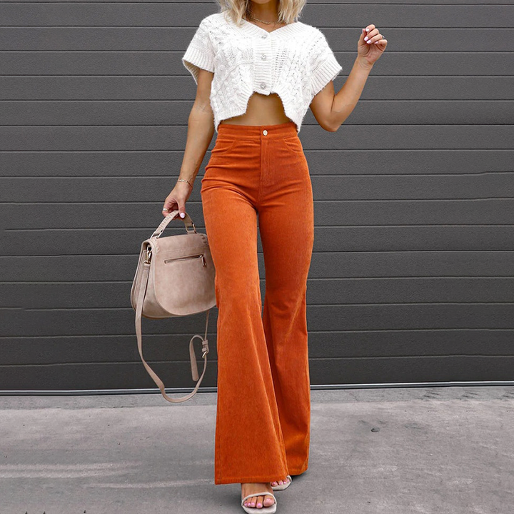 Elegant high waisted flared pants