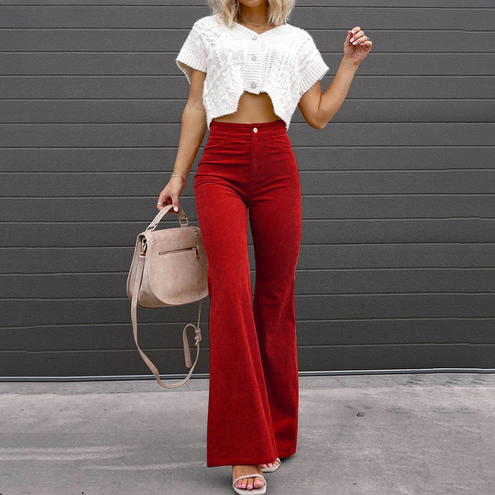 Elegant high waisted flared pants