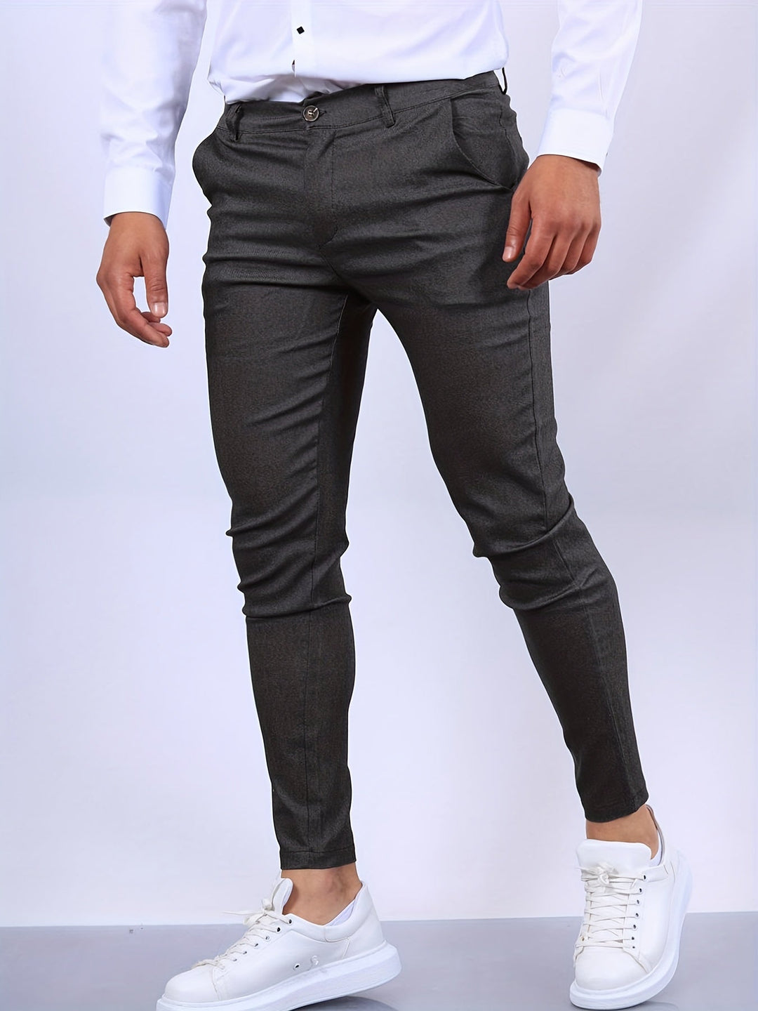 Men's casual slim-fit trousers