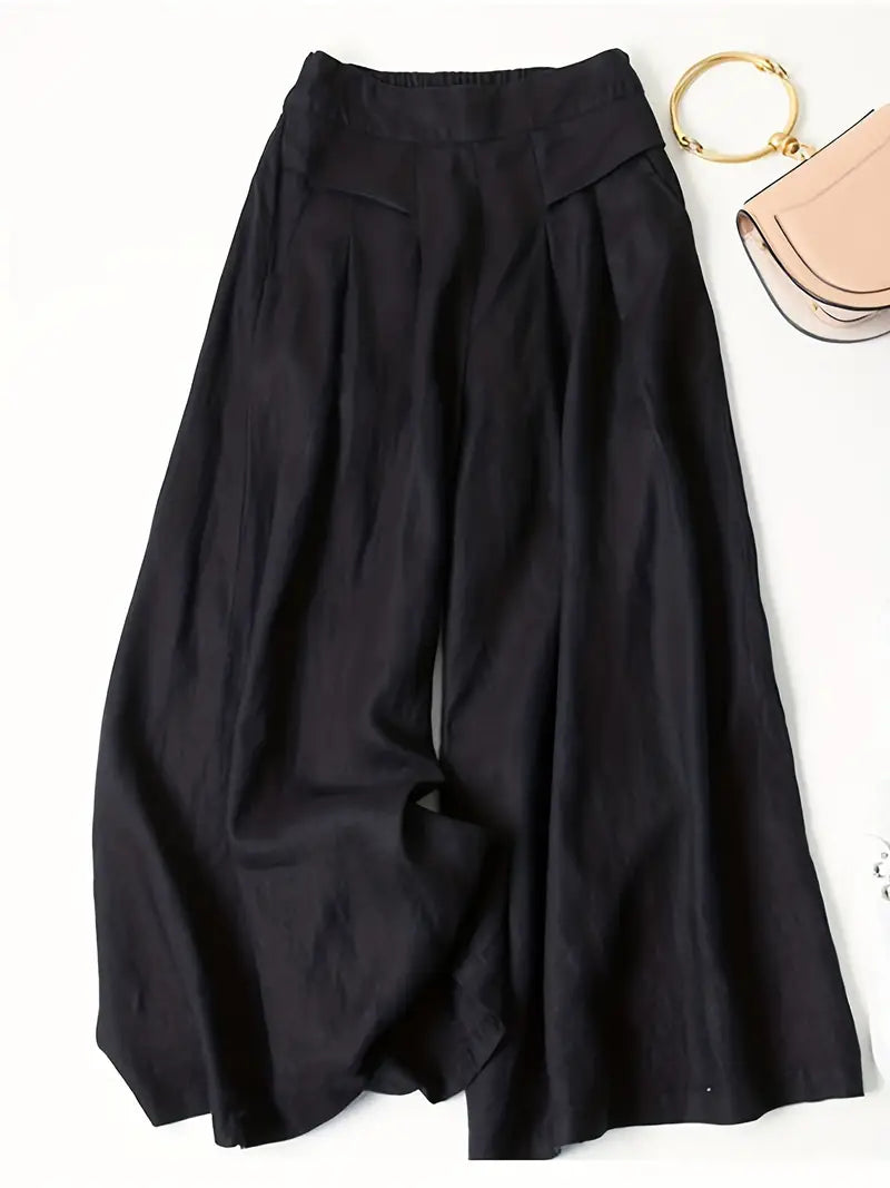 Plain colored palazzo pants with wide legs