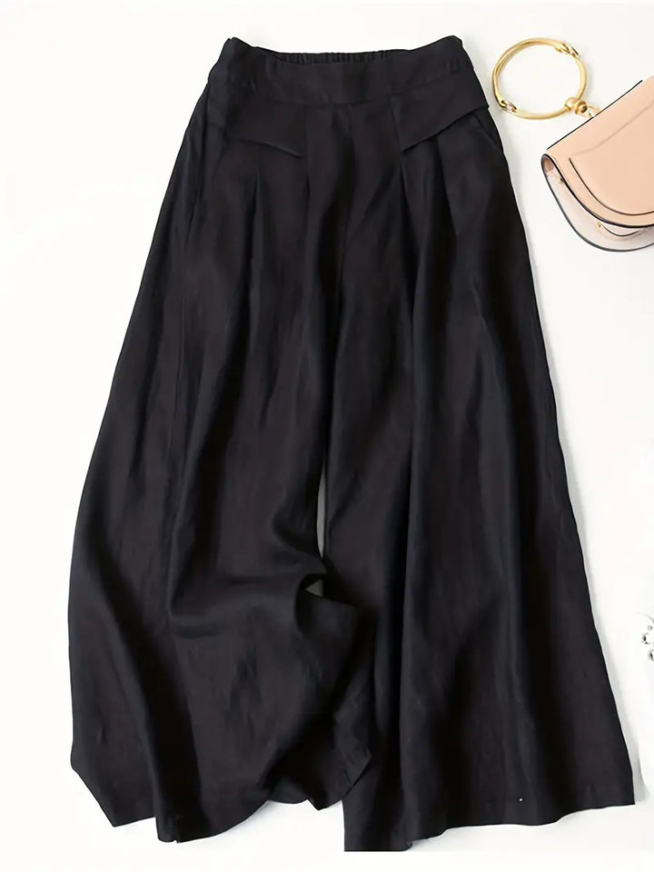 Plain colored palazzo pants with wide legs