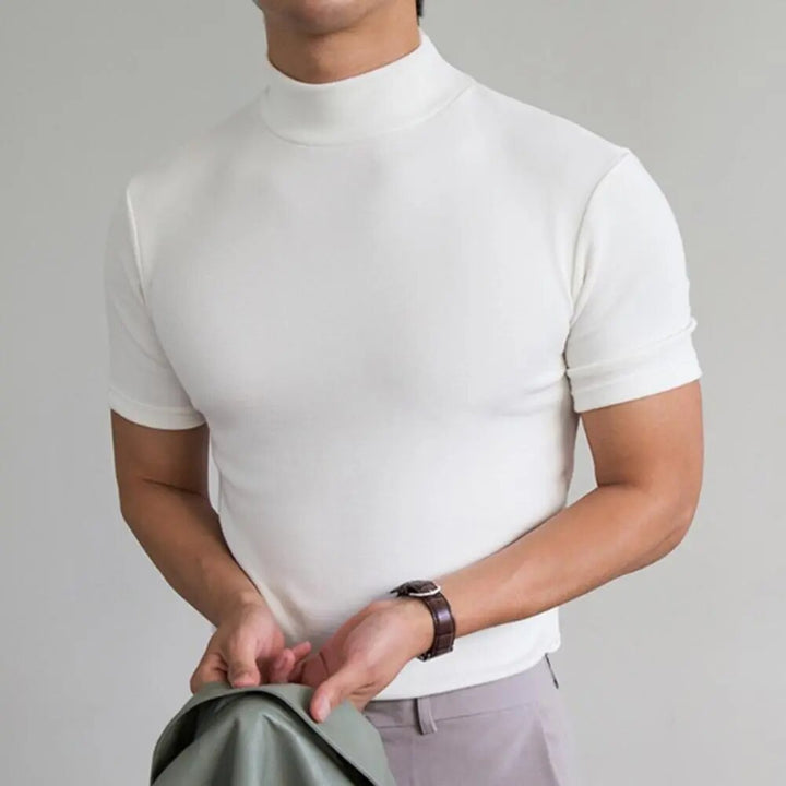 Basic t-shirt with high collar