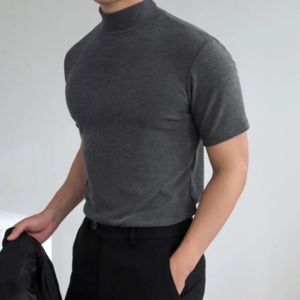 Basic t-shirt with high collar