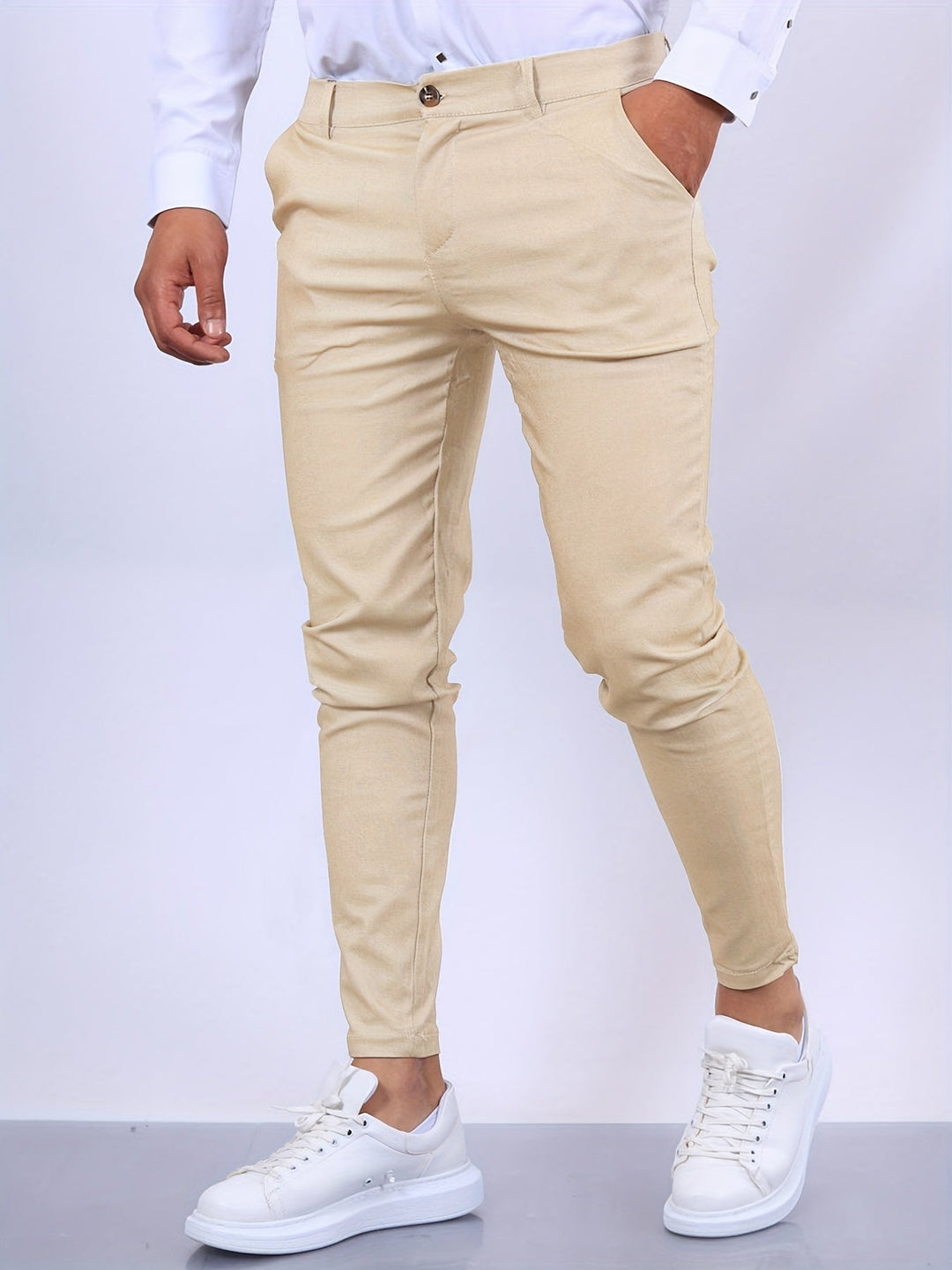 Men's casual slim-fit trousers