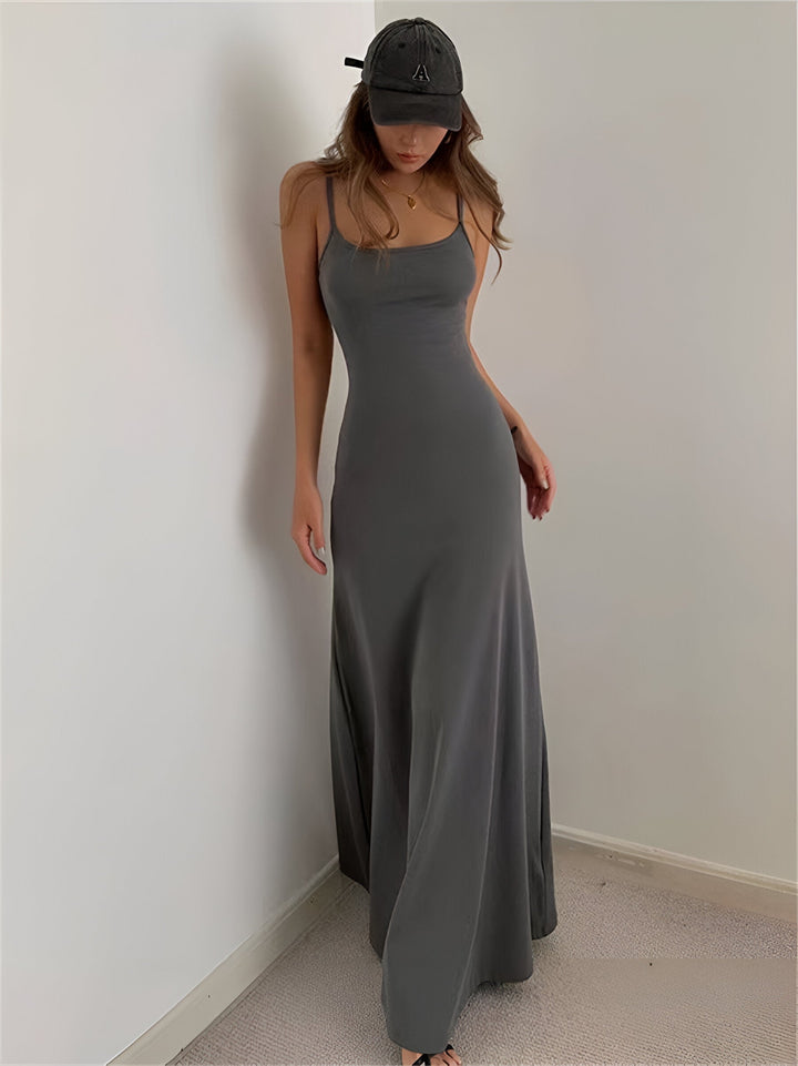 Chic sleeveless full-length dress