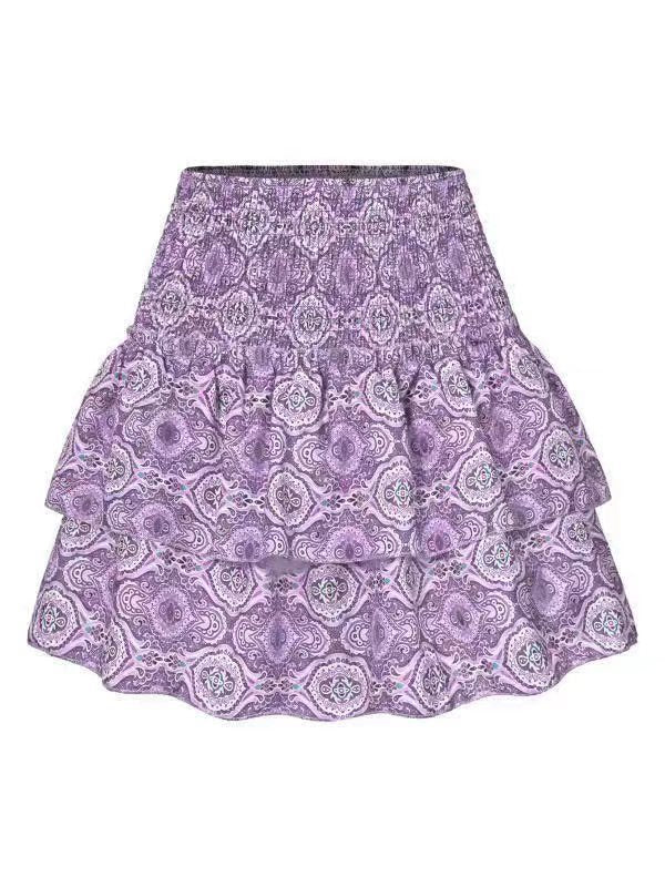 Women's blossom print mini skirt