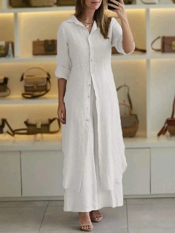 Elegant Cotton & Linen Two-Piece Set