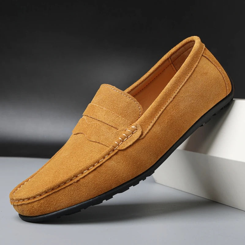 Casual slip-on suede loafers