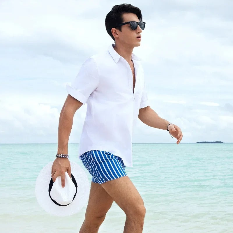 Striped swim shorts for men