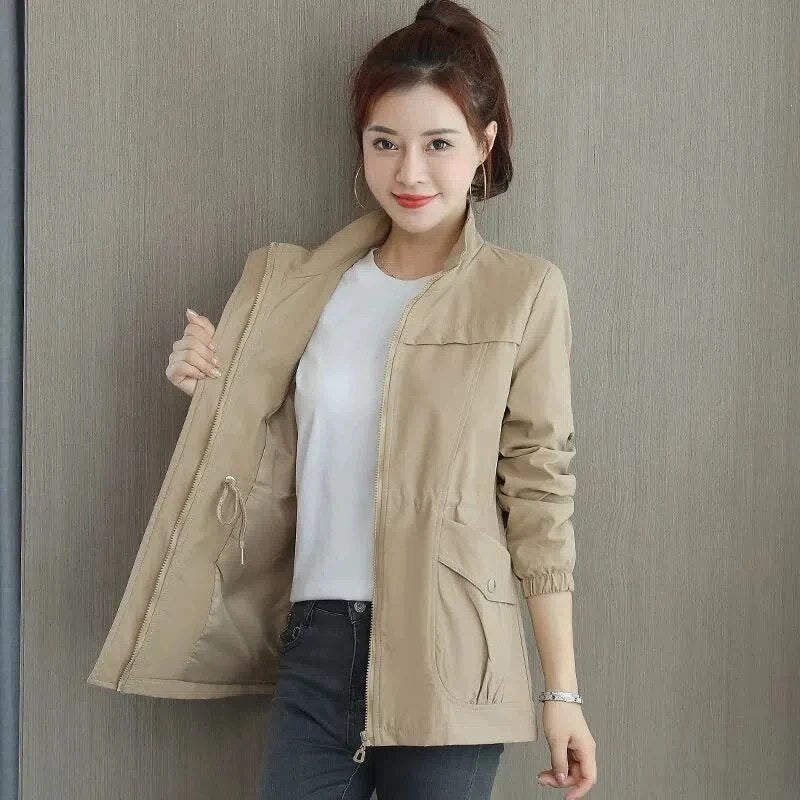 Plain ladies trench coat