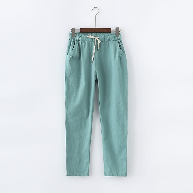 Casual loose pants with drawstring waist