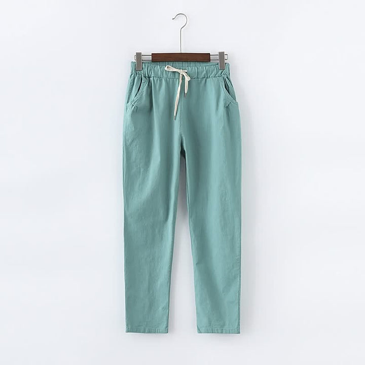 Casual loose pants with drawstring waist