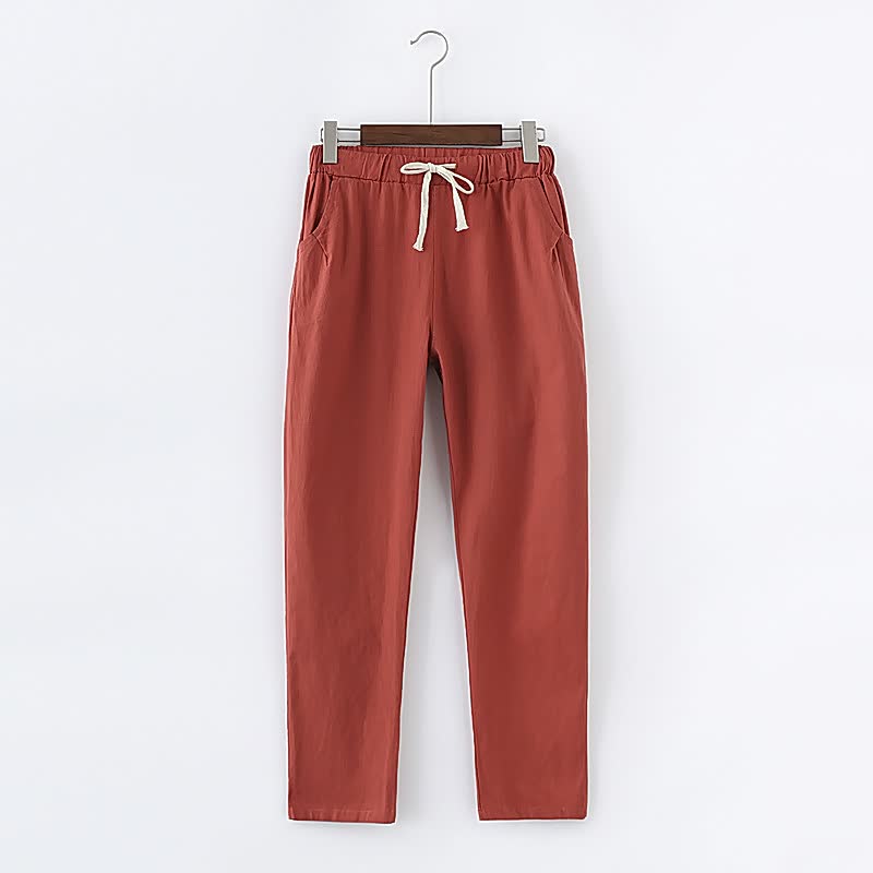 Casual loose pants with drawstring waist