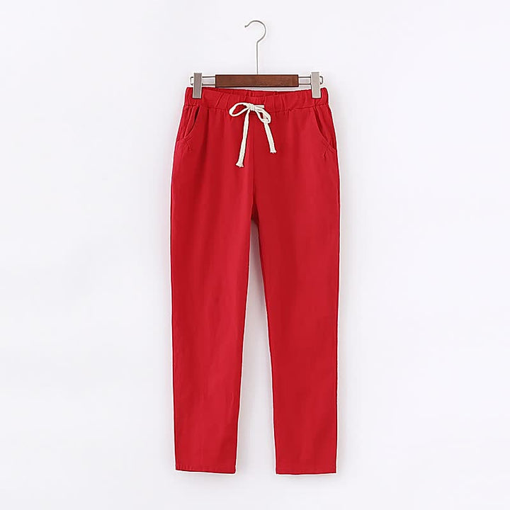 Casual loose pants with drawstring waist