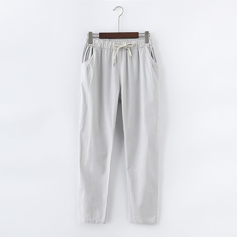 Casual loose pants with drawstring waist