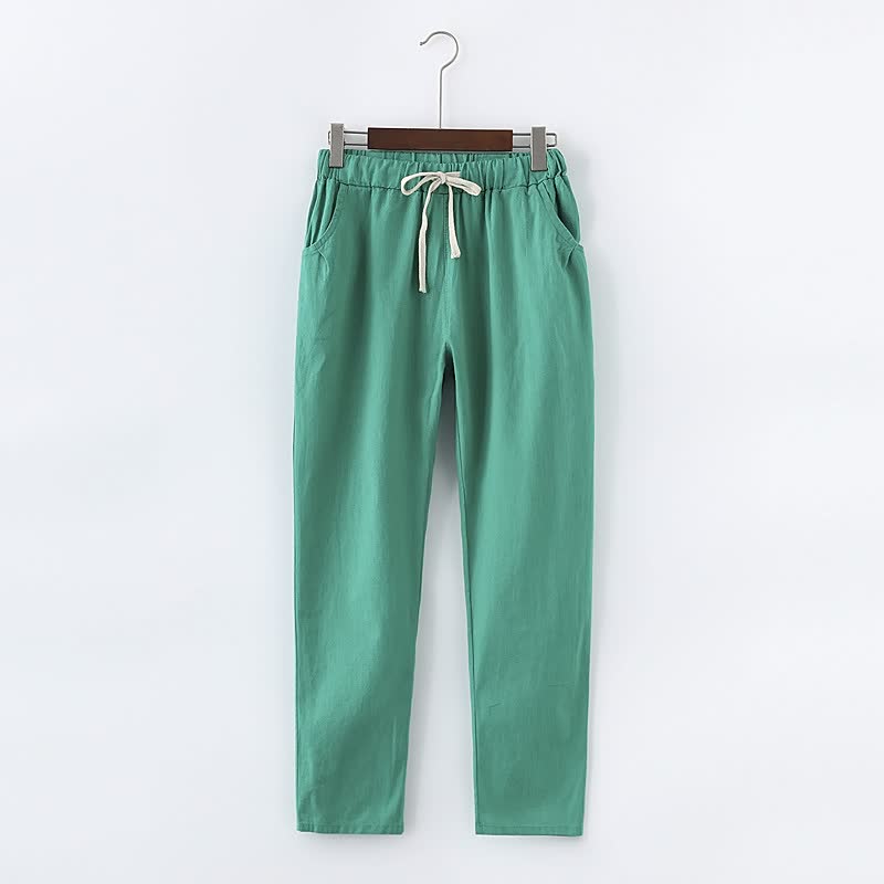 Casual loose pants with drawstring waist