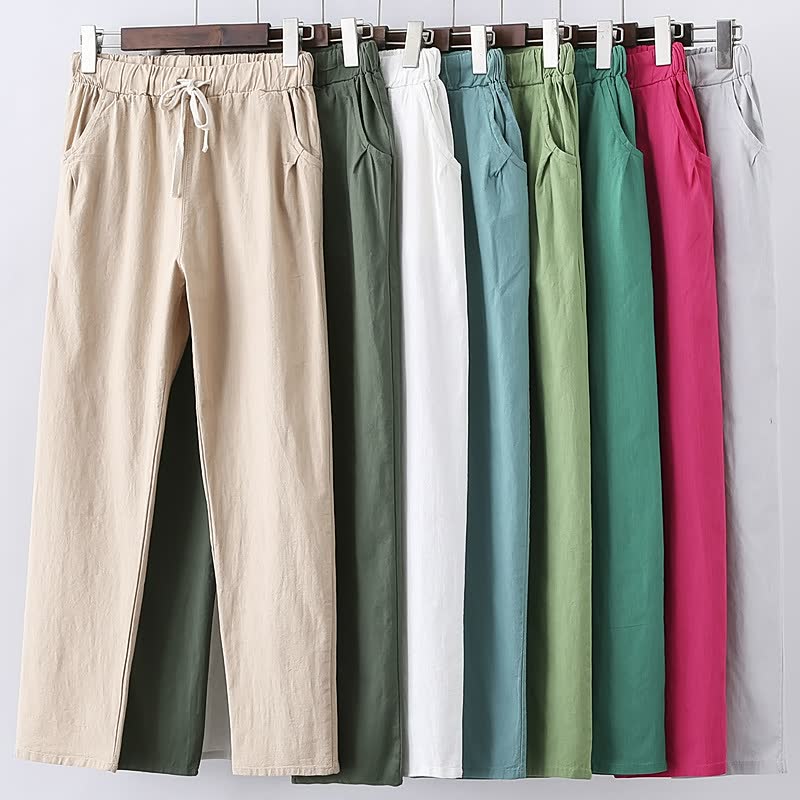 Casual loose pants with drawstring waist