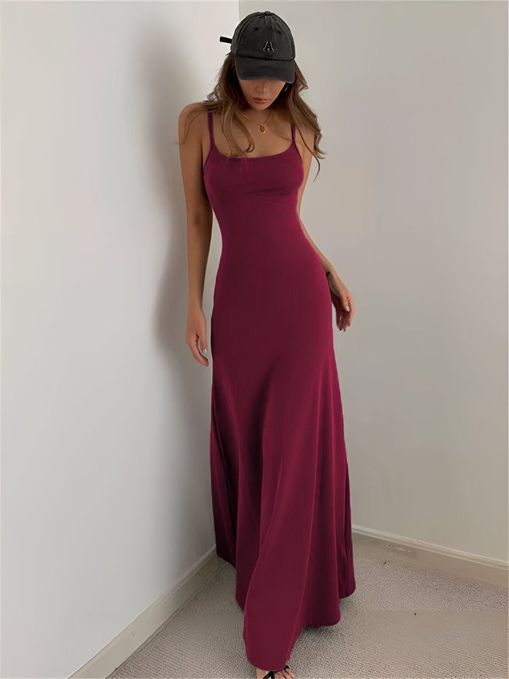 Chic sleeveless full-length dress